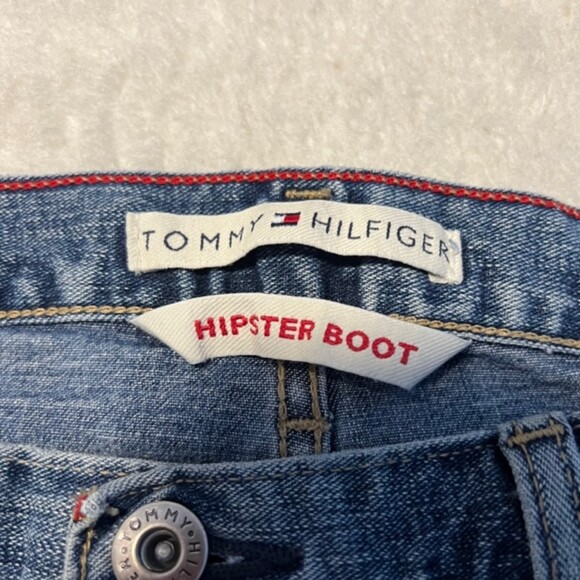 Tommy Hilfiger Womens Blue Washed Hipster Boot Cut Denim Jeans Size 10 - Picture 7 of 12